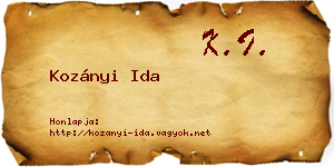 Kozányi Ida névjegykártya